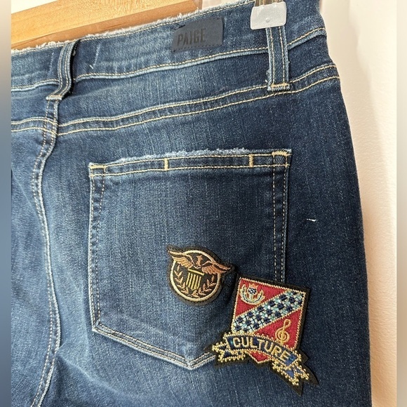Paige Jacqueline Straight Jeans with Patches  Size 28 - Picture 6 of 7